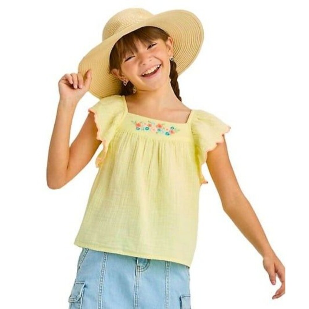Cat and Jack Yelllow Girls Top Medium